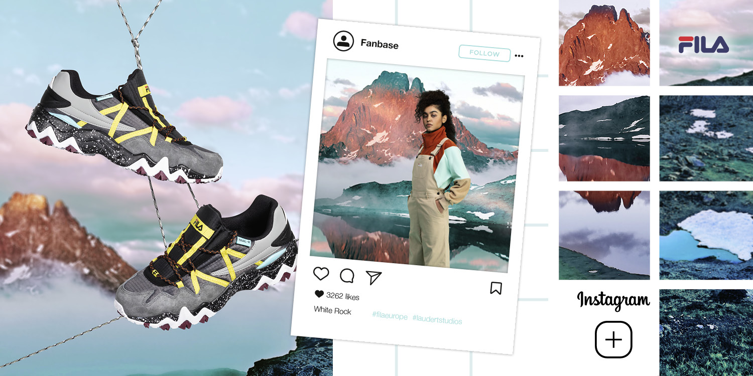 White Rock Social Media Content fuer Filas Outdoor inspirierte Fashion Kollektion