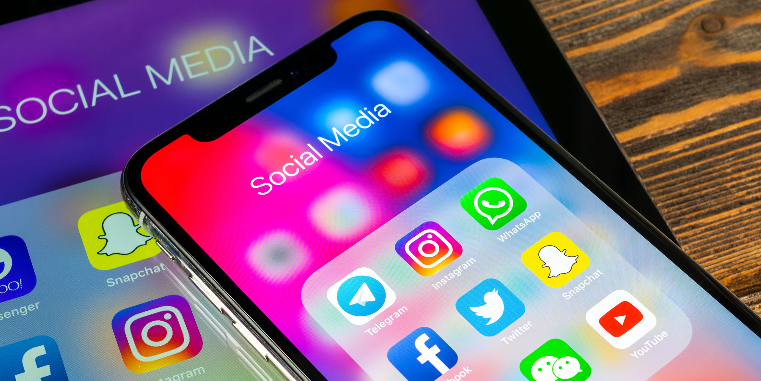 Social Media Icons auf Smartphone